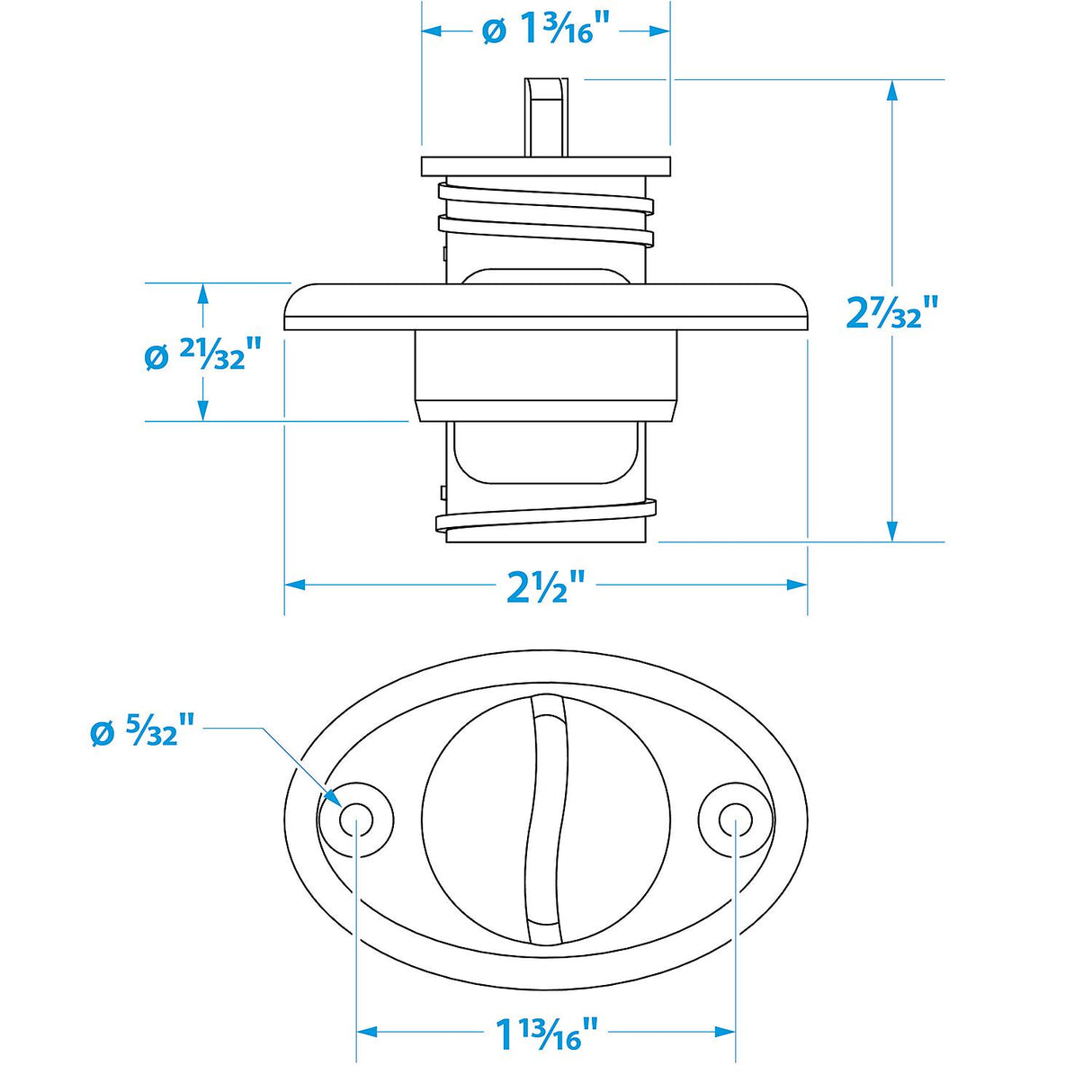 Seachoice 18661 Stainless Steel Garboard Drain and Plug