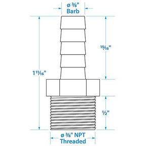 Seachoice Brass Male Hose Barb