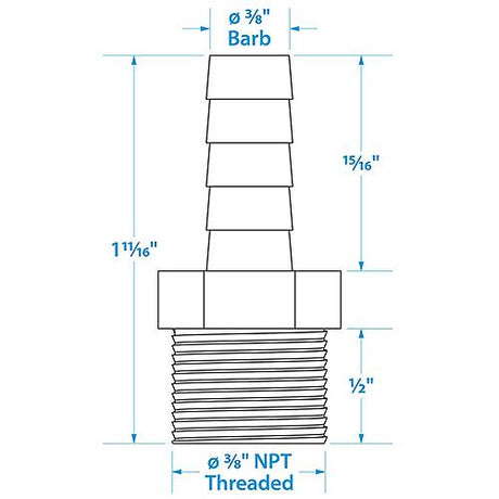 Seachoice Brass Male Hose Barb