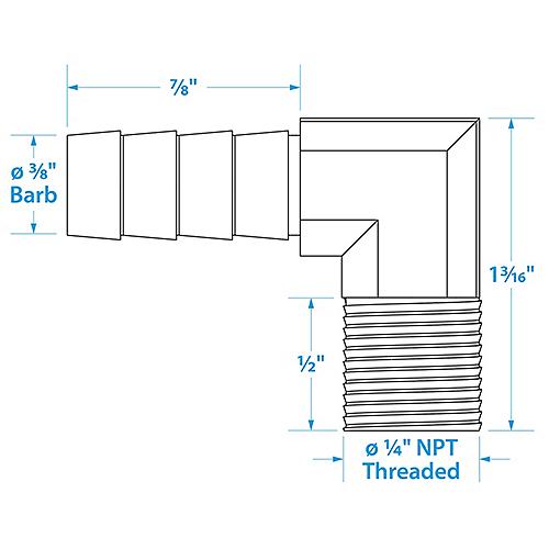 Seachoice 20851 90 Degree Brass Fuel Elbow