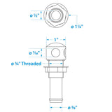 Seachoice Thru-Hull Vent For 9/16" or 5/8" Hose, Chrome Plated
