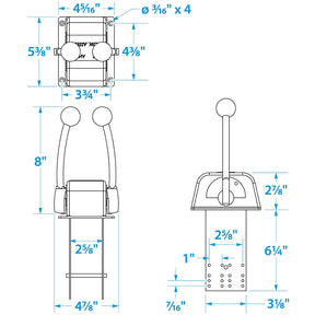 Seachoice Chrome Plated Brass Twin Lever, Single Station Control