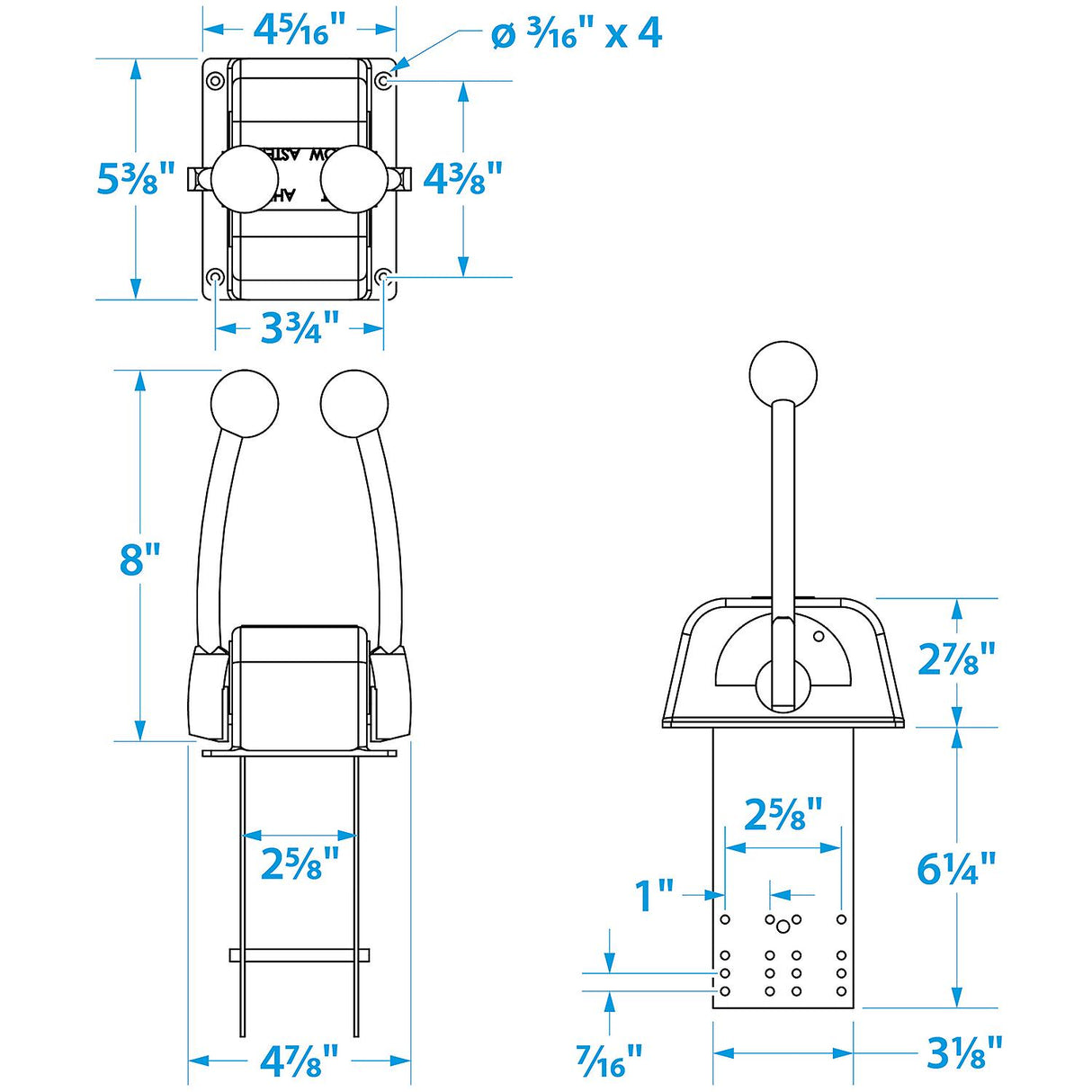 Seachoice Chrome Plated Brass Twin Lever, Single Station Control
