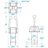 Seachoice Chrome Plated Brass Twin Lever, Single Station Control