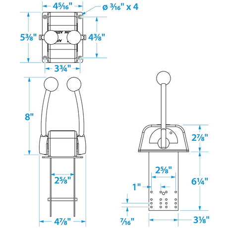 Seachoice Chrome Plated Brass Twin Lever, Single Station Control