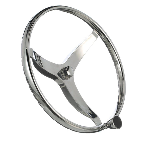Seachoice Stainless Steel Sports Steering Wheel With Turning Knob