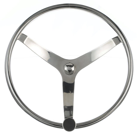 Seachoice Stainless Steel Sports Steering Wheel With Turning Knob