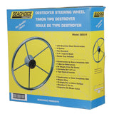 Seachoice 5 Spoke 15" Stainless Steel Destroyer Steering Wheel With Genuine Teak Cap