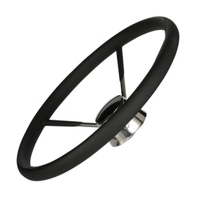 Seachoice 5 Spoke 15″ Stainless Steel Destroyer Steering Wheel With Permanent Foam Grip & Black Center Cap