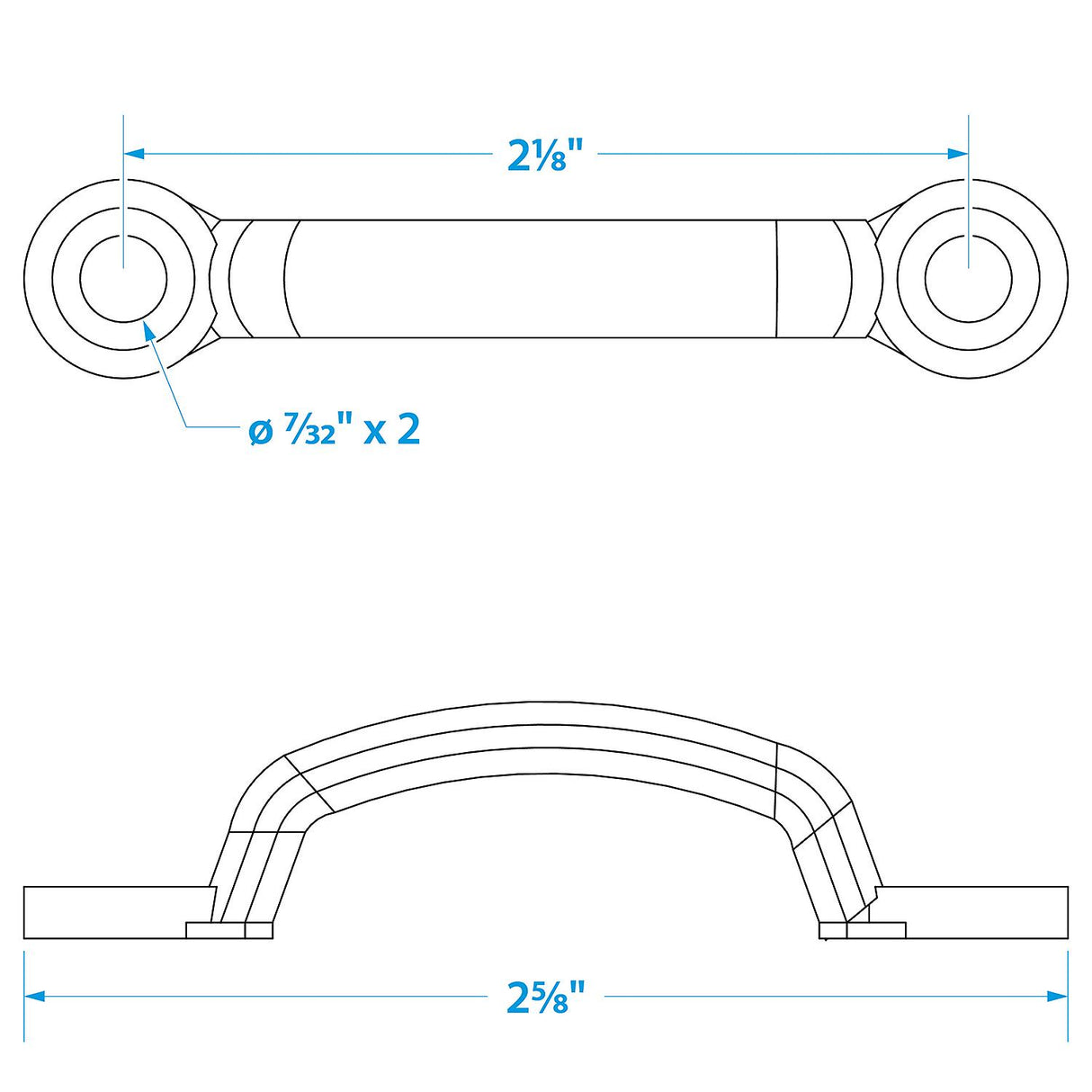 Seachoice Nickel Plated Brass Wire Eye Straps (2 Per Pack0