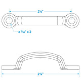 Seachoice Nickel Plated Brass Wire Eye Straps (2 Per Pack0