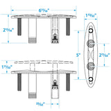 Seachoice Stainless Steel Pull Up Cleat With Studs