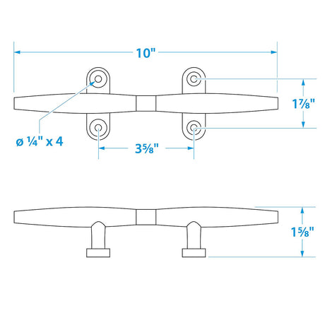 Seachoice Stainless Steel Hollow Base Cleat