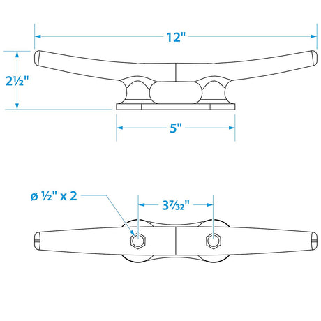 Seachoice Open Based Galvanized Dock Cleat