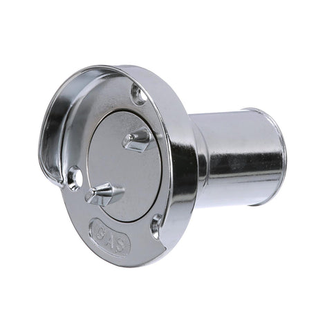 Seachoice Chrome Plated Zinc Gas Deck Fill With Cap (Beaded Chain Tether) For 1-1/2" Hose