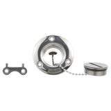 Seachoice Stainless Steel Deck Fill With Cap (Chain Tether) For 1-1/2" Hose