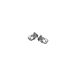 SeaChoice 50-34471 (2) 2-1/4" x 1-1/2" Polished Stainless Steel Offset Short Side Hinges with Black Nylon Base Plate