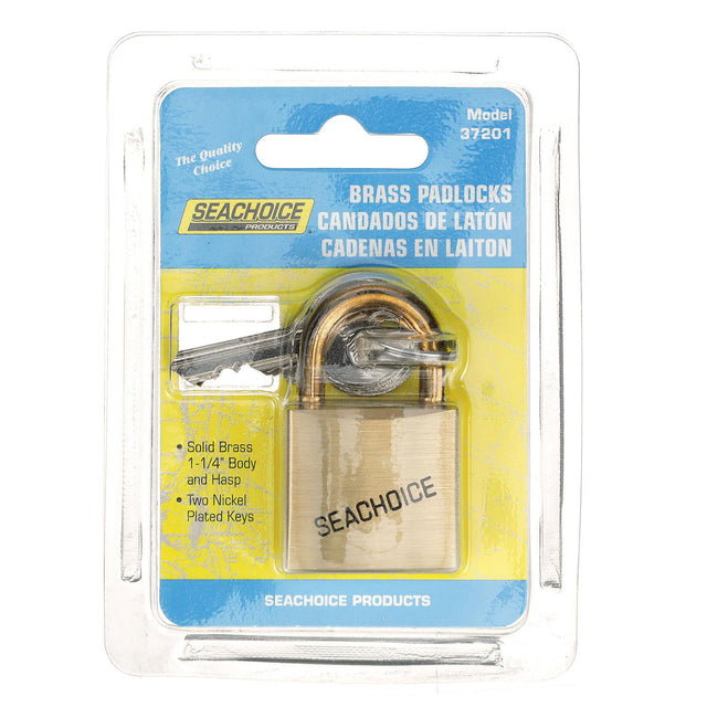 Seachoice 37201 1-1/4" Solid Brass Body Padlock - Single Lock