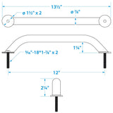 Seachoice 38341 Stainless Steel Hand Rail With Studs