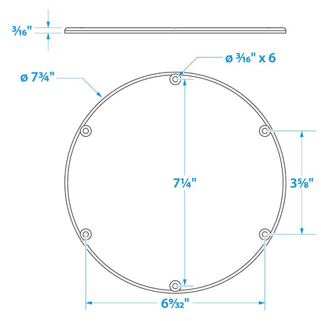 Seachoice Polypropylene Cover Plate Arctic White OD: 7-5/8"
