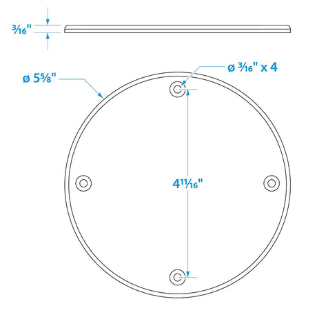 Seachoice Polypropylene Cover Plate Arctic WhiteOD: 5-5/8"