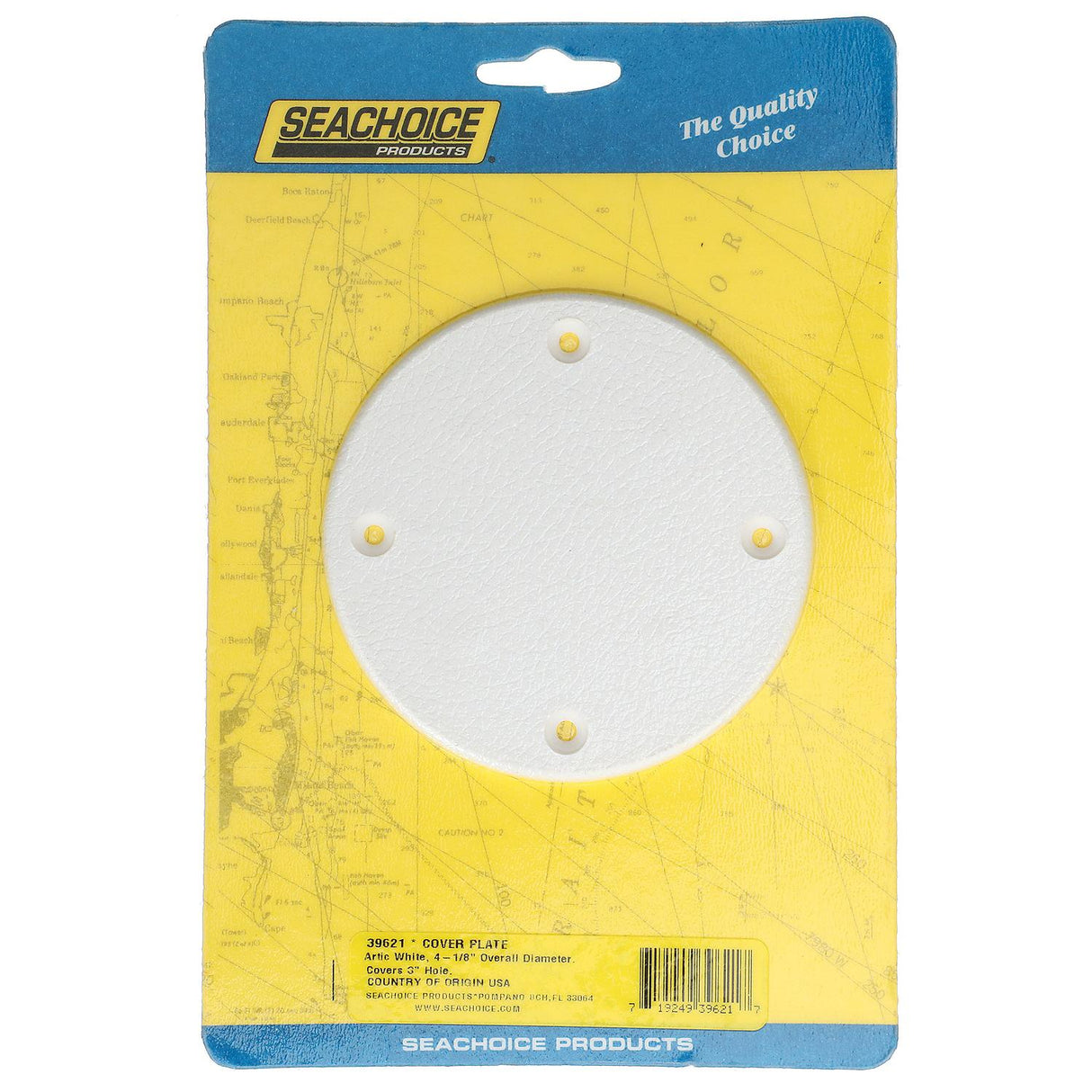 Seachoice Polypropylene Cover Plate Arctic White OD: 4-1/8"