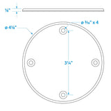 Seachoice Polypropylene Cover Plate Arctic White OD: 4-1/8"