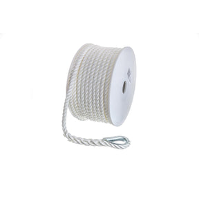 Seachoice 40711 3-Strand Twisted Nylon Anchor Line - White, 3/8″ x 100'