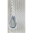Seachoice 40721 3-Strand Twisted Nylon Anchor Line - White, 3/8" x 150
