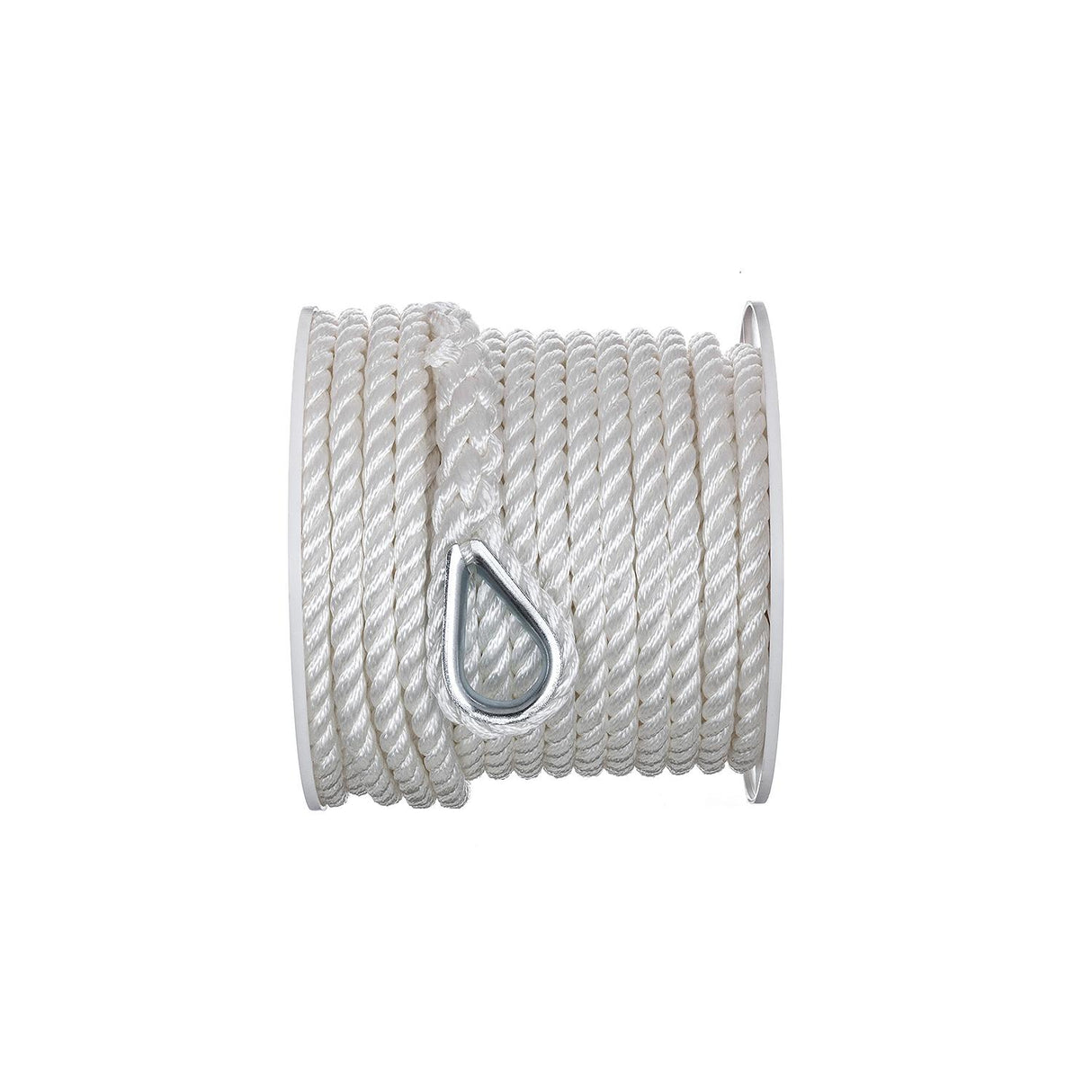 Seachoice 40731 3-Strand Twisted Nylon Anchor Line - White, 1/2" x 100'