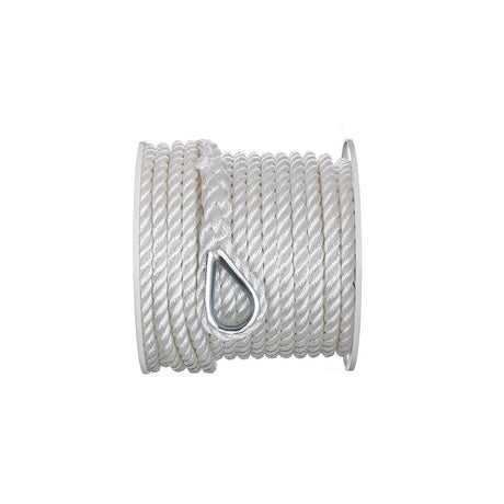 Seachoice 40731 3-Strand Twisted Nylon Anchor Line - White, 1/2" x 100'