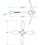 Seachoice 41000 Galvanized Folding Grapnel Anchor, 3-1/2 lbs.