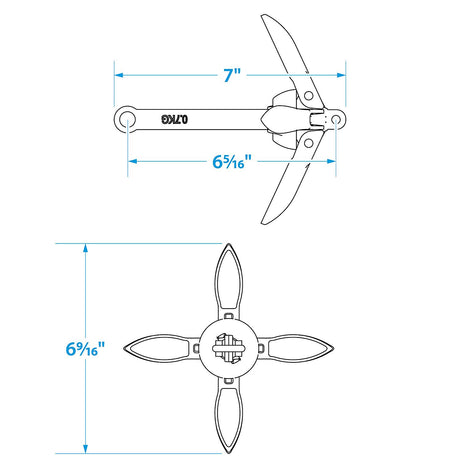 Seachoice 41050 Galvanized Folding Grapnel Anchor, 1-1/2 lbs.