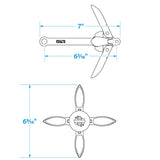 Seachoice 41050 Galvanized Folding Grapnel Anchor, 1-1/2 lbs.
