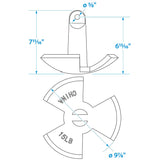 Seachoice 41510 Black Vinyl Coated River Anchor, 15 lbs.