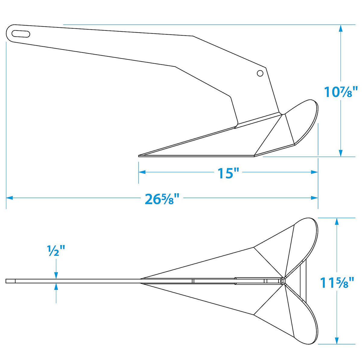Seachoice Hot Dipped Galvanized Plow Anchor, 22 lbs.