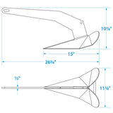 Seachoice Hot Dipped Galvanized Plow Anchor, 22 lbs.