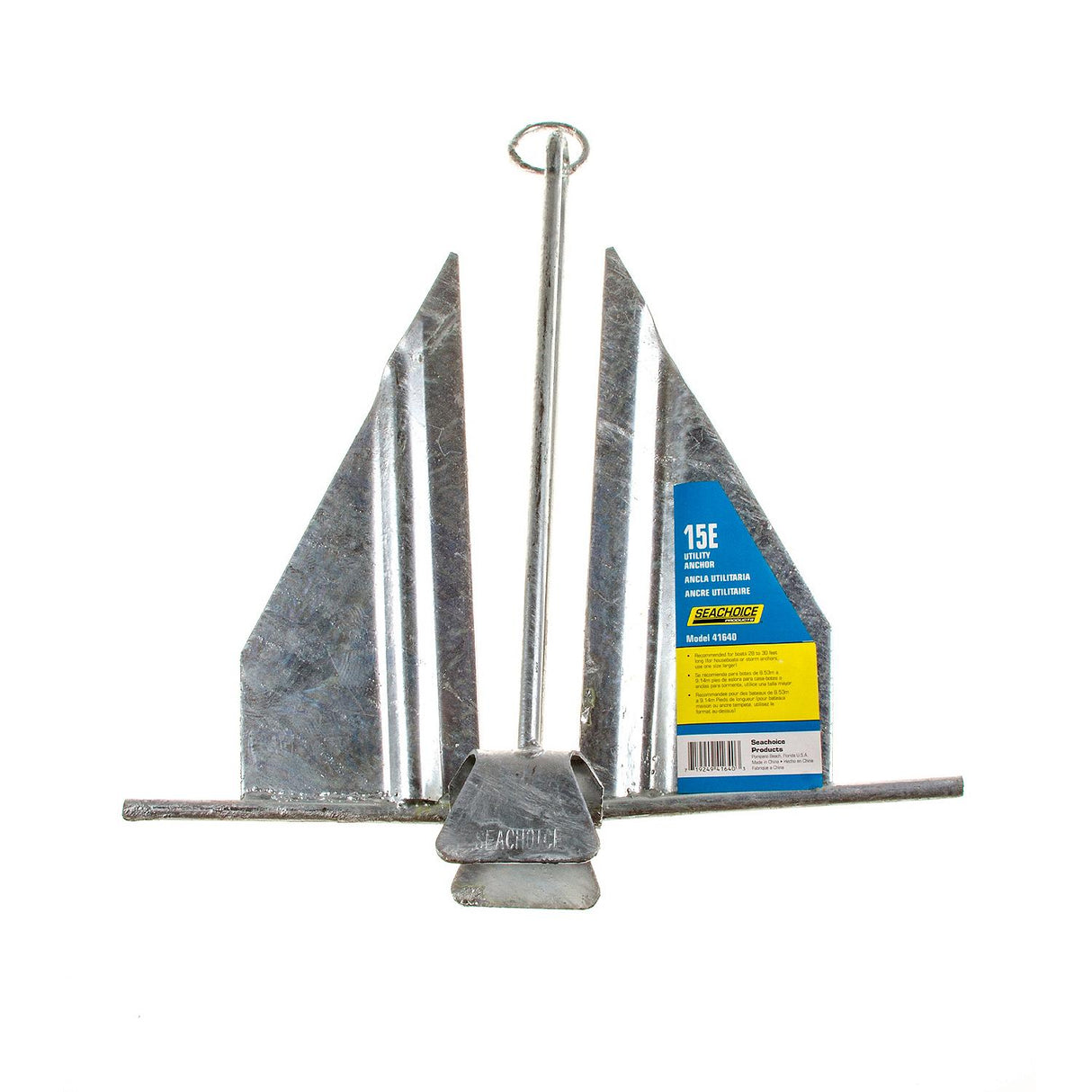 Seachoice 41640 Hot Dipped Galvanized Utility Anchor, Size 15E