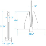 Seachoice 41740 Hot Dipped Galvanized Deluxe Anchor, Size 18S
