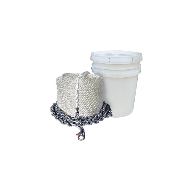 Seachoice 44569 Anchor Rode - 5/8" x 300' 3-Strand Nylon Rope and 5/16" x 20' Chain With 3/8" Shackle