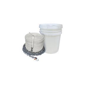 Seachoice 44566 Anchor Rode - 1/2" x 200' 8-Plait Nylon Rope and 1/4" x 10' Chain With 5/16" Shackle