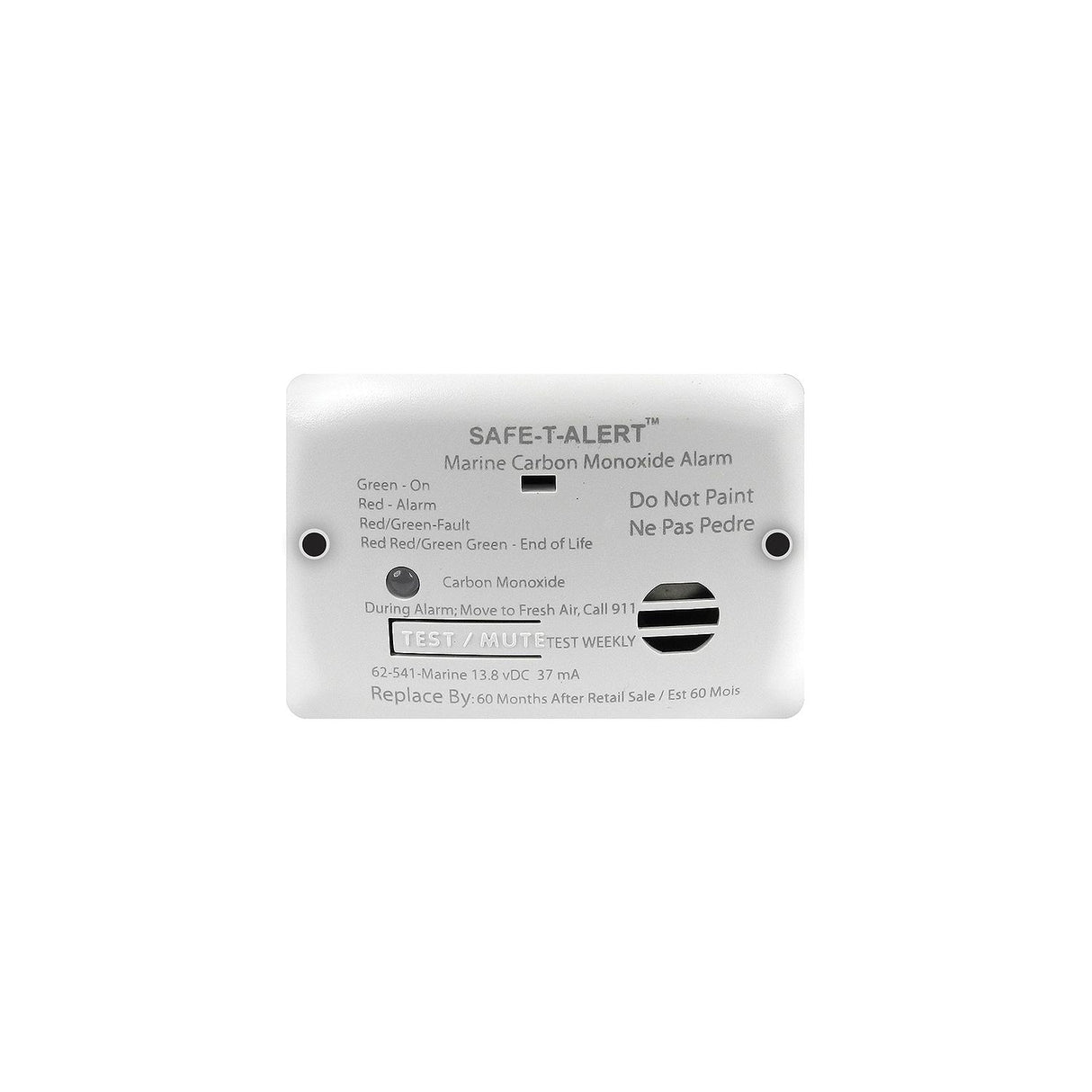Seachoice 46361  62 Series Carbon Monoxide Detector, Flush Mount