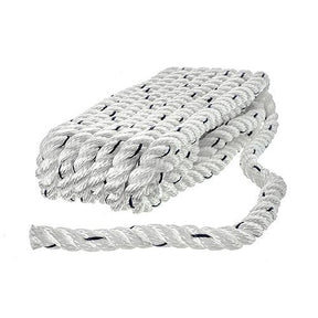 Seachoice Premium 3 Strand Twisted Nylon Dock Line - White With Blue Tracer