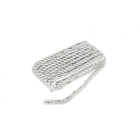 Seachoice Premium 3 Strand Twisted Nylon Dock Line - White With Blue Tracer