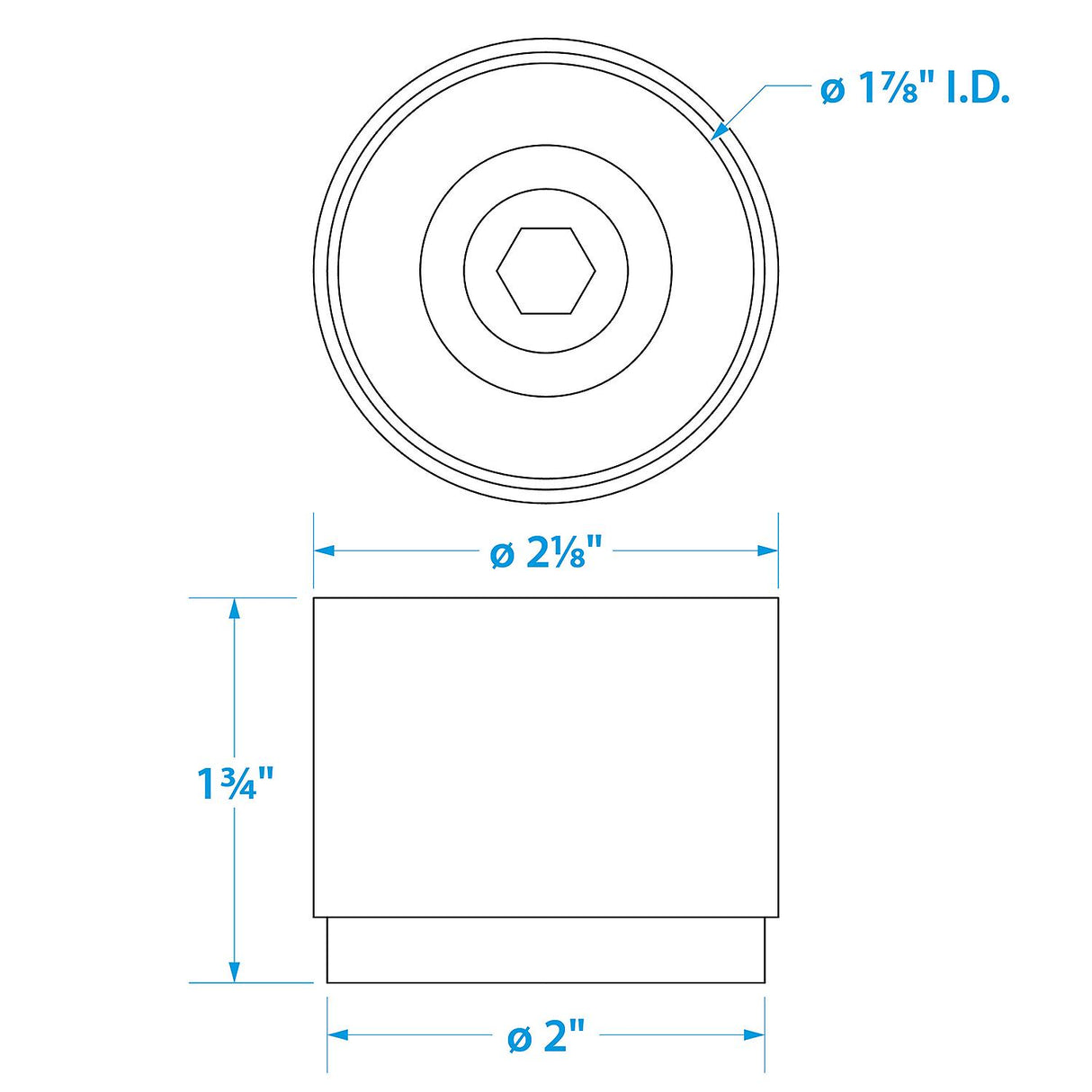 Seachoice 1.980" Bearing Protectors With Covers  (Sold as Pair)