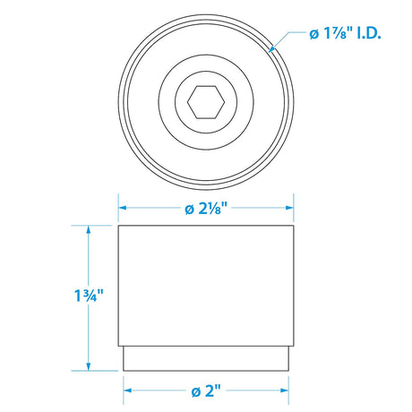 Seachoice 1.980" Bearing Protectors With Covers  (Sold as Pair)