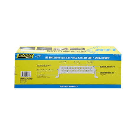 Seachoice 51683 LED Spot/Flood Light Bar, White Housing 24 LEDs, 13.6", 12/24V