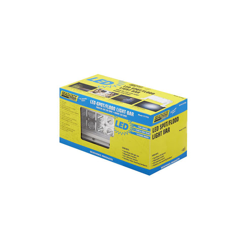 Seachoice 51703 LED Spot/Flood Light Bar, White Housing, 12 LEDs, 7.25", 12/24V