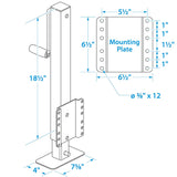 Seachoice 52051 Heavy-Duty Drop Leg Trailer Jack, Foot Plate Base, 2,500 lbs. Max Load