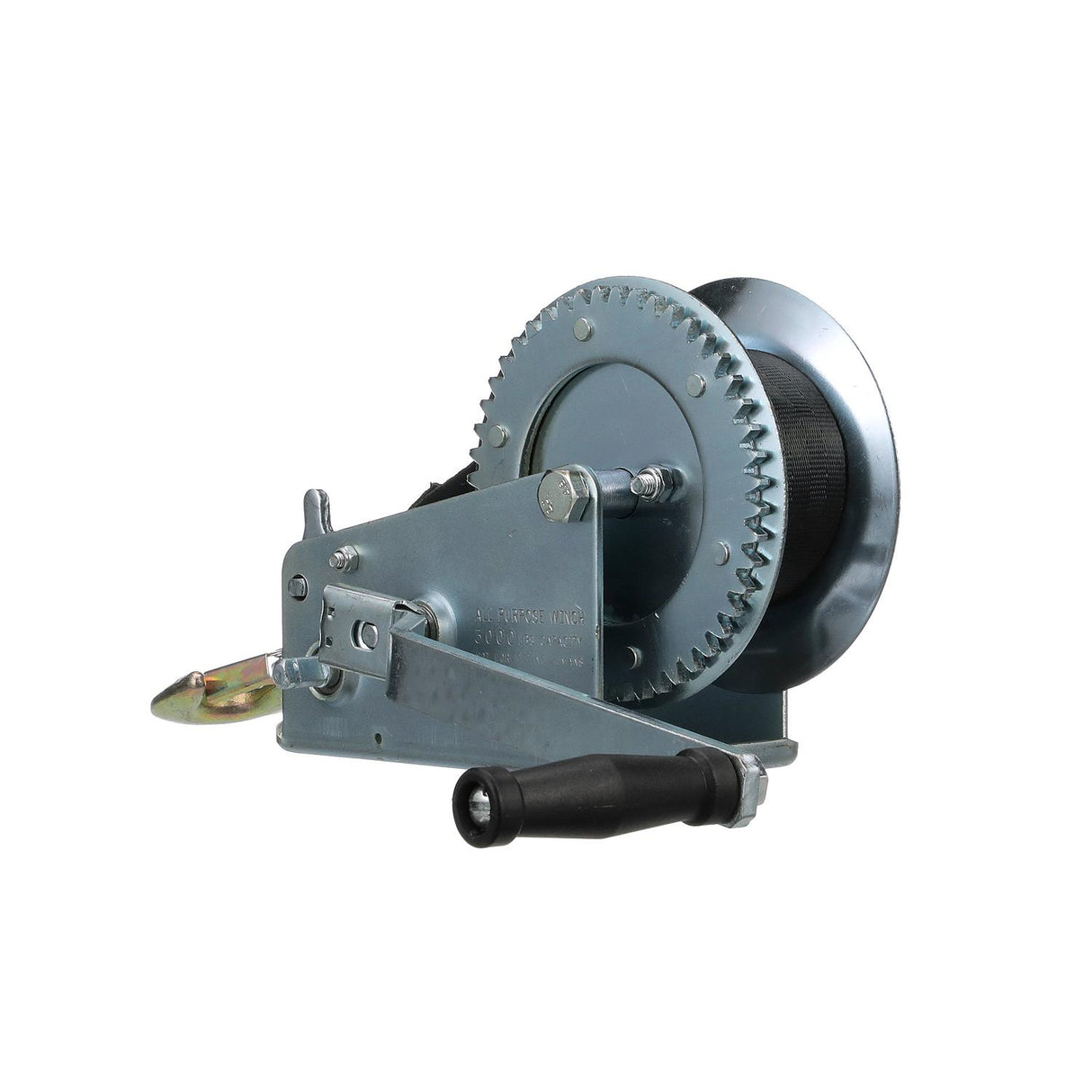 Seachoice 52261 3,000 Lb. Manual Trailer Winch, 2-Speed, 25-Ft. Strap w/Snap Hook